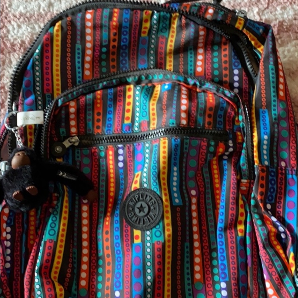 Kipling backpack with black Monkey keychain